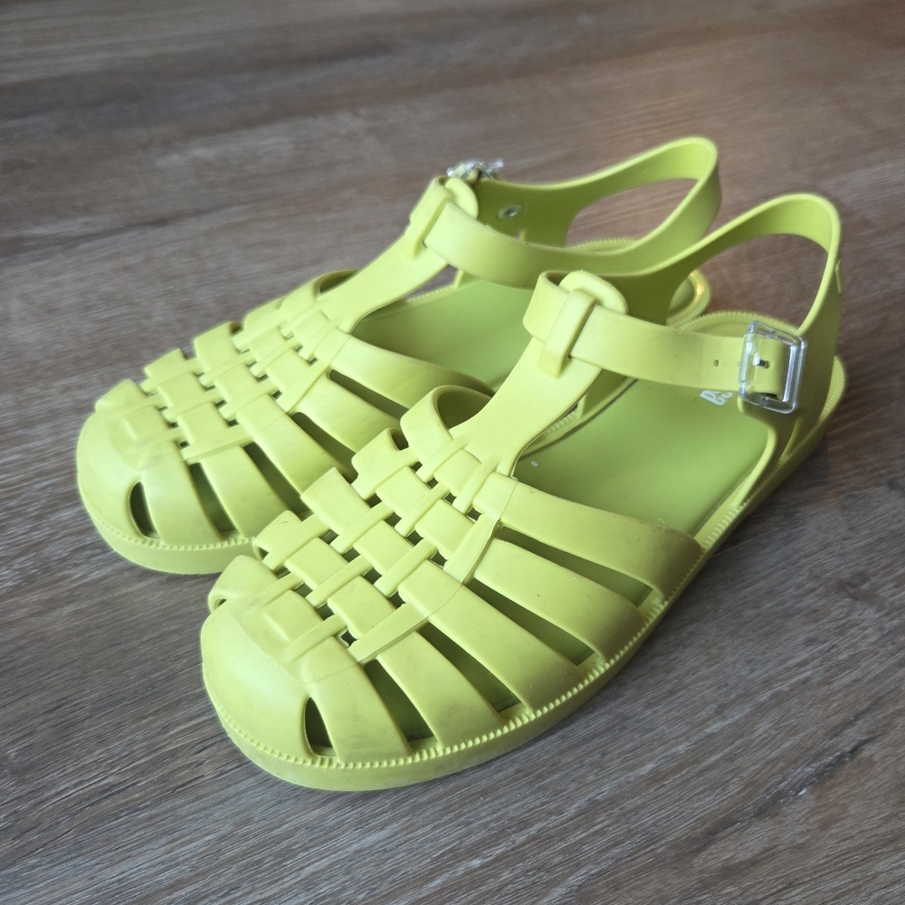 Melissa Possession Sandal in Neon Yellow Green womens size 6 - Picture 2 of 9